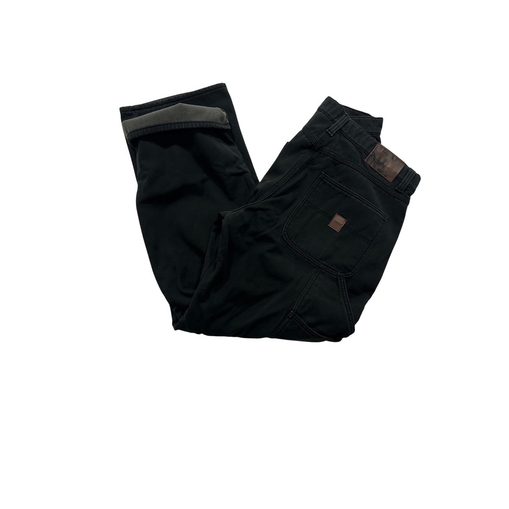 Stanley Fleece Lined Carpenter Pant Work Utility Black Trousers Size 36x34 (657)